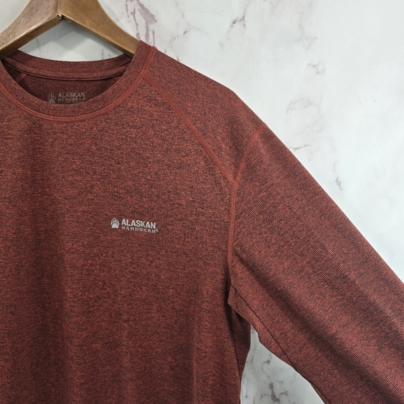 Duluth Alaskan Hardgear Shirt Mens Medium Dark Red Long Sleeve Tun Dry Tee - Picture 9 of 10